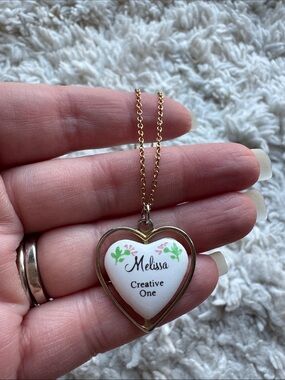 Vintage Melissa Heart Name Necklace